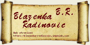 Blaženka Radinović vizit kartica